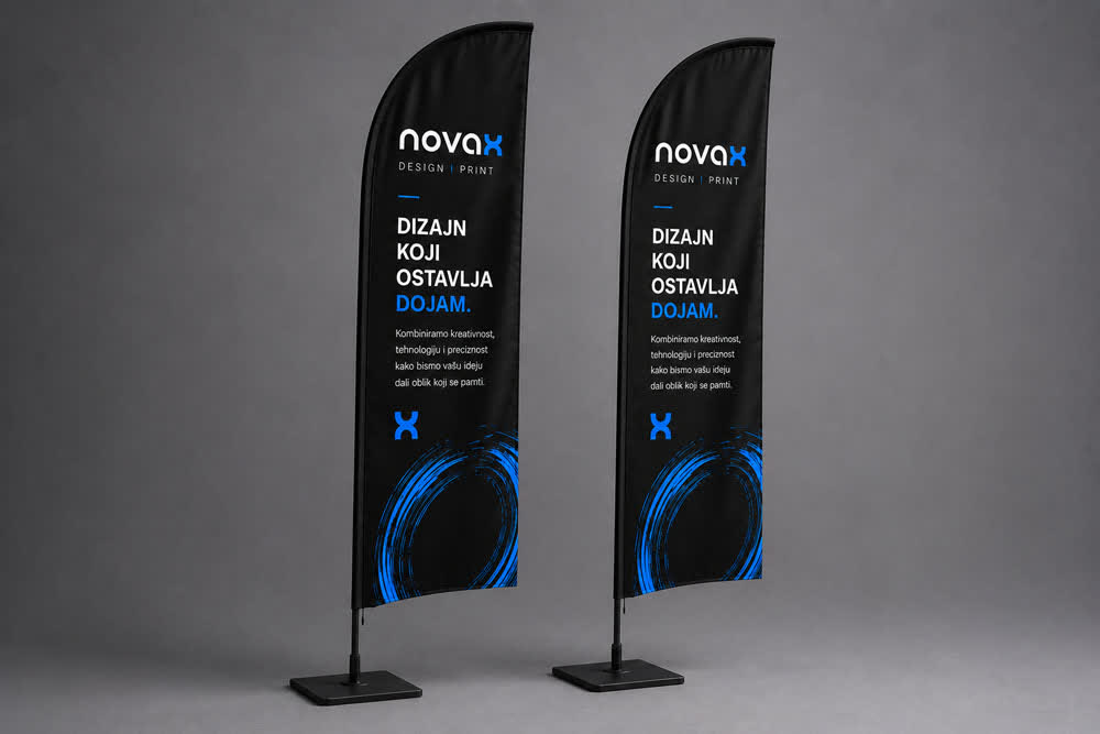 Beach flag s tiskom – Novax Lovran