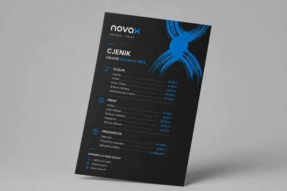 Cjenici i jelovnici – Novax Lovran